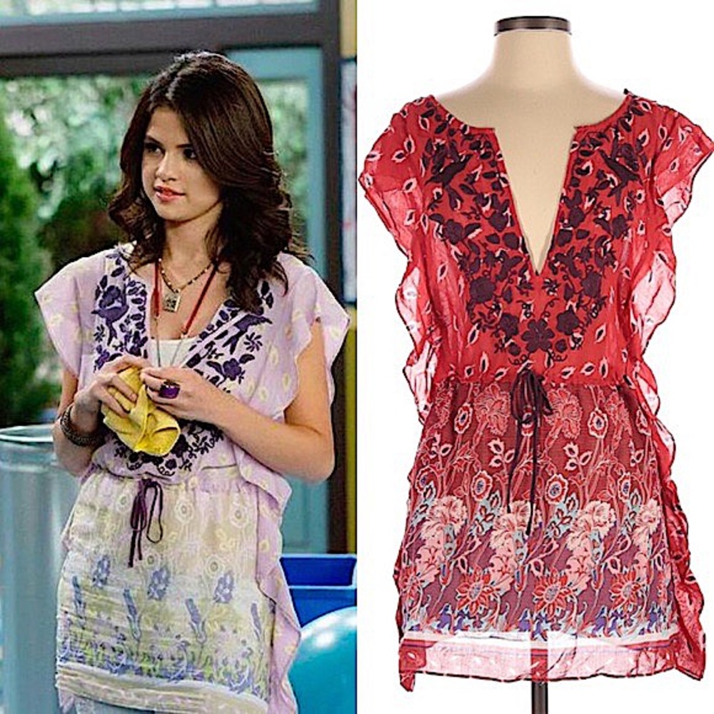 Free People Iris Flowers Caftan in Red Size 2